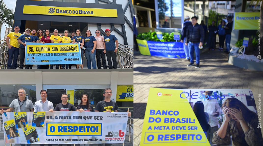 Dia Nacional de Luta no Banco do Brasil mobiliza trabalhadores em todo o país contra retirada de direitos